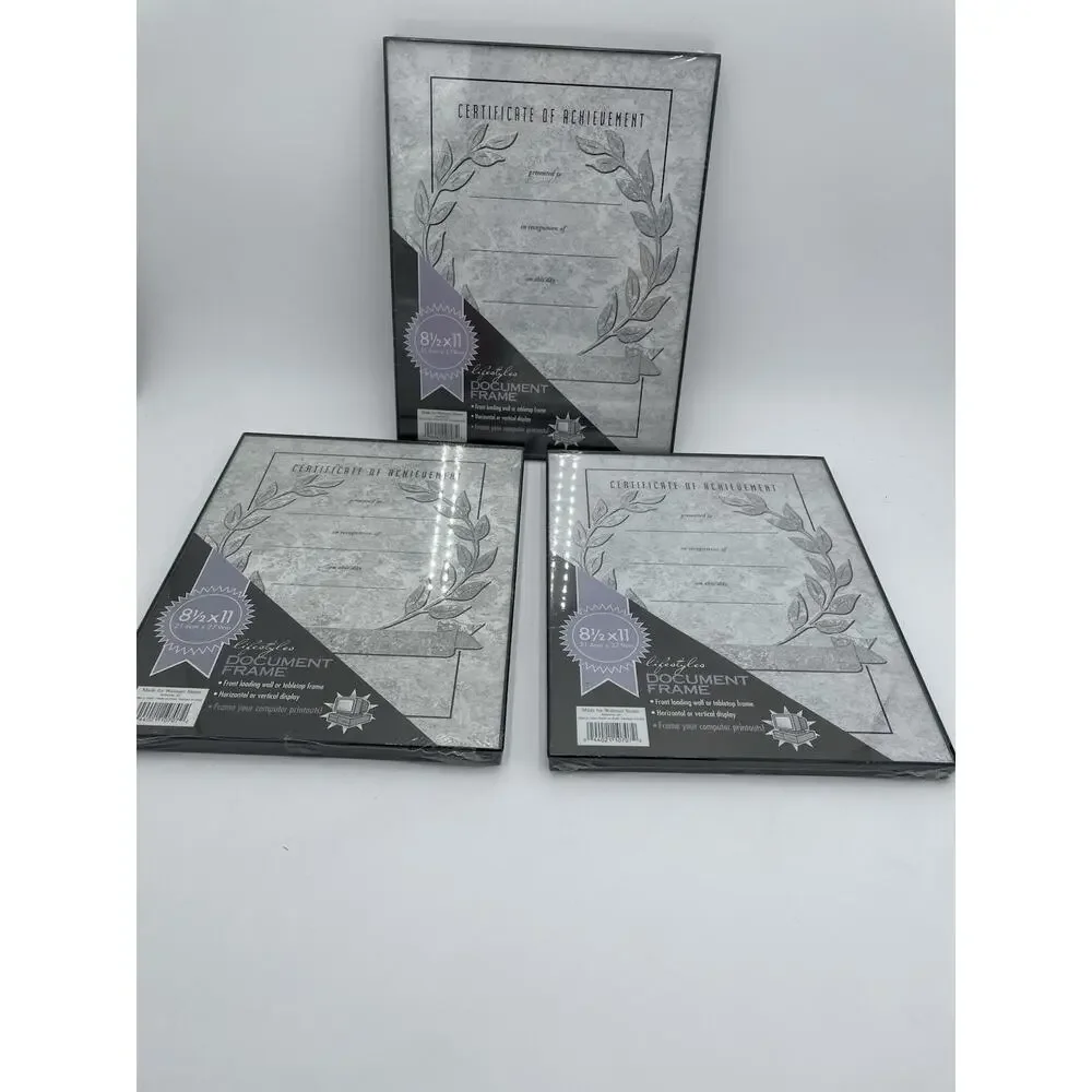 Document frames 8.5 X 11 Certificate Frames Wall or Tabletop , Set of 3 Black